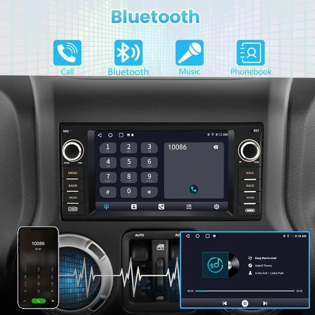Alt view image 5 of 5 - AWESAFE Android Car Radio for Jeep Wrangler 2007-2018, Dodge Ram 2009-2012