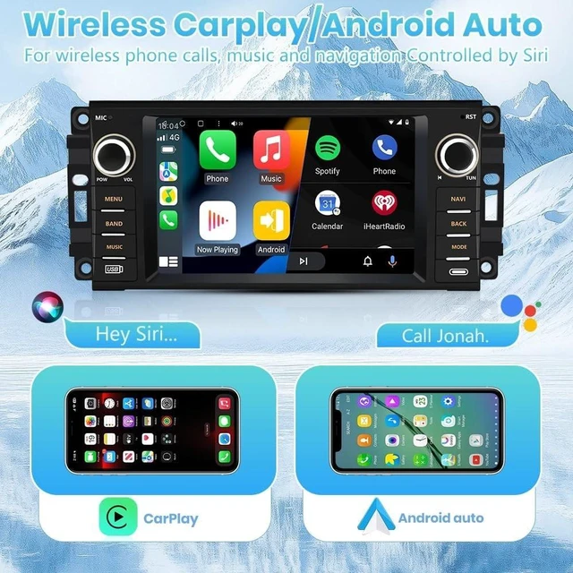 Alt view image 3 of 5 - AWESAFE Android Car Radio for Jeep Wrangler 2007-2018, Dodge Ram 2009-2012