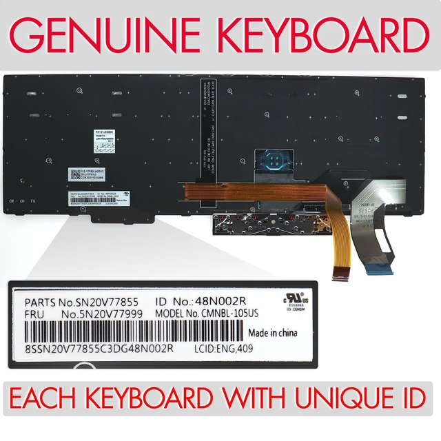 Alt view image 3 of 5 - LeFix Keyboard Internal, USA English Backlit Keyboard Compatible with Lenovo Thinkpad T15 Gen 1 Gen 2(NOT FIT for T15g and T15p)P15s Gen1 Gen2(NOT FIT for P15 P15v)