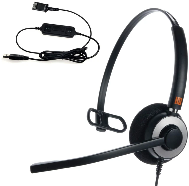 Main image of IPD IPH-160 USB Headset with Noise Cancelling Microphone for Office and Call cengter- Compatible with Skype, Microsoft Teams, Cisco Jabber, Avaya One-X and Other Soft Phones