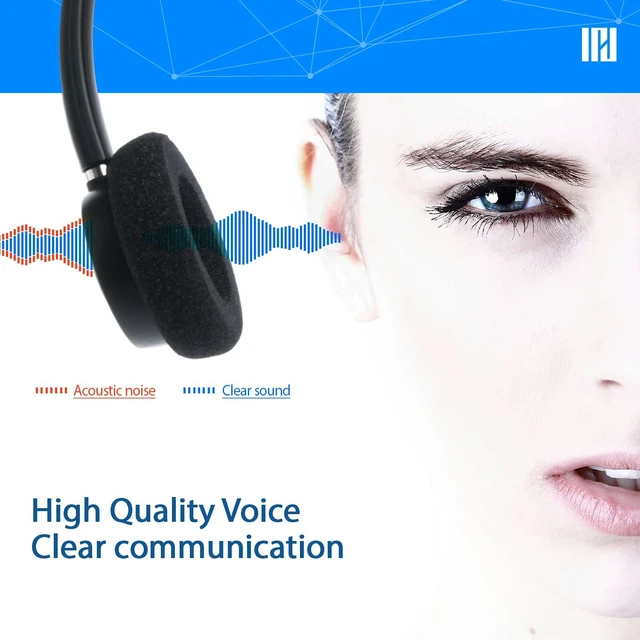 Alt view image 5 of 5 - IPD IPH-160 USB Headset with Noise Cancelling Microphone for Office and Call cengter- Compatible with Skype, Microsoft Teams, Cisco Jabber, Avaya One-X and Other Soft Phones