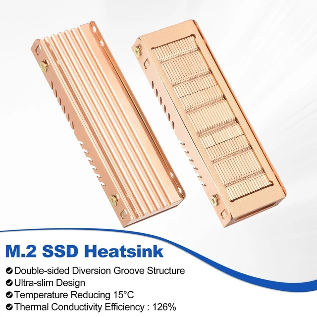 Alt view image 4 of 5 - Nexarelle M.2 2280 SSD Heatsink Cooler Copper Hard Drive Heatsink Radiator