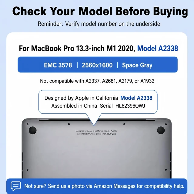 Alt view image 2 of 5 - TRGSLKSS A2338 Screen Replacement for 13.3 inches MacBook Pro M1 2020 2022 Year 2560x1600 Replacement LCD Full Assembly for EMC 3578 Space Gray