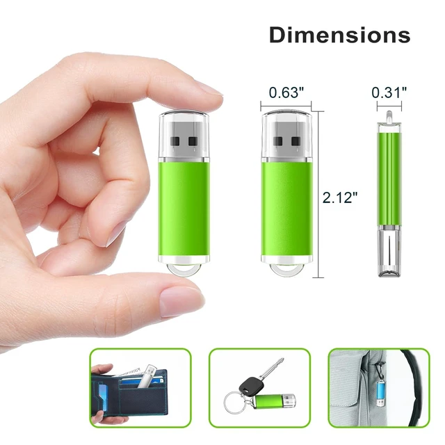 Alt view image 4 of 5 - TOPESEL 5 Pack 8GB USB 2.0 Flash Drive Memory Stick USB Drive Jump Drive USB Storage Flash Drives Pen Drive Thumb Drives for Desktop, Laptop, Tablet (5 Mixed Colors: Black Blue Green Red Silver)