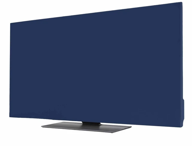 Main image of Ueplerts Indoor Elastic TV Cover, Navy Blue Dust Proof TV Screen Slipcover Protection, Modern Pure Navy Blue Stretch Waterproof Monitor Fitted 55" TV Covers for Inside