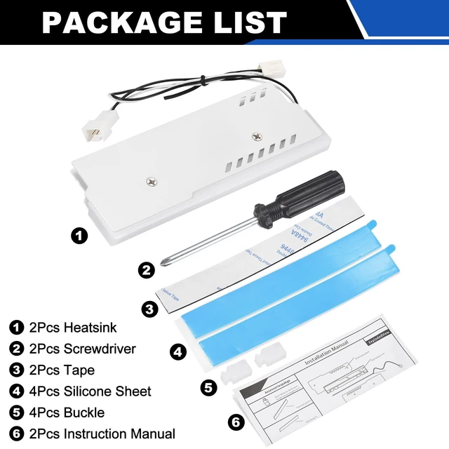 Alt view image 3 of 5 - Nexarelle 2Pcs DDR3/DDR4/DDR5 Memory RAM Cooler Heatsink 12V/Fan 3Pin
