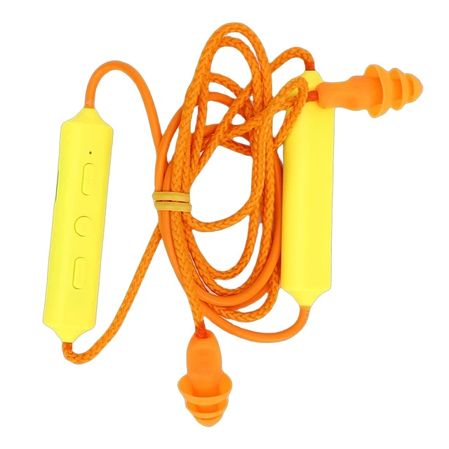 Alt view image 2 of 2 - PUSOKEI Noise Reduction Wireless Neckband Headphones, 29dB Reduction 20Hrs Playtime Hearing Earbuds Work Earbuds for Construction Lawn, IPX5 Sweatproof (Yellow)