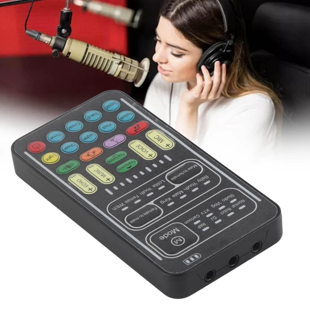Alt view image 4 of 5 - I9 Voice Changer Set, Portable Sound Card with 8 Sound Effects, Portable USB Charging for Game Anchor Recording, Surprise Friends, 187G (English Version)
