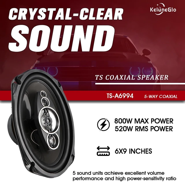 Alt view image 2 of 5 - KG 6x9 Coaxial Car Speakers, 5-Way 800W, A6994 Series (Pair)