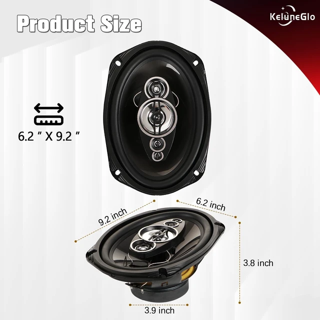 Alt view image 3 of 5 - KG 6x9 Coaxial Car Speakers, 5-Way 800W, A6994 Series (Pair)