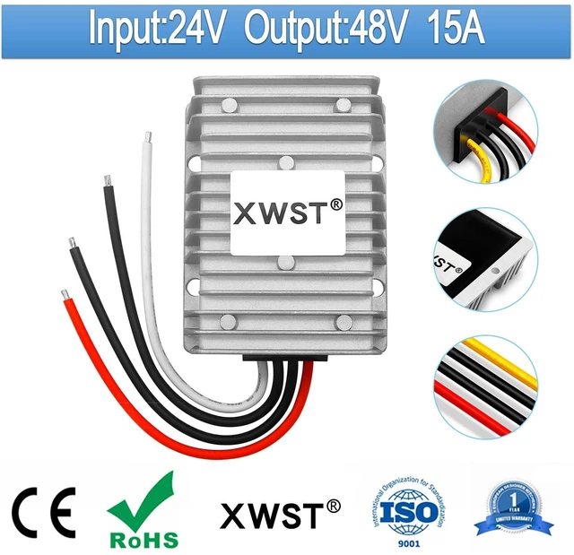 Alt view image 2 of 5 - XWST DC 24V Step up to 48V 15A 720W Converter Voltage Converter, 48Volt Regulator Waterproof DC/DC Boost Transformer Power Supply(24V to 48V 15A)