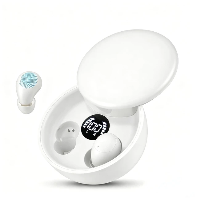 Main image of Invisible Sleep Earbuds, Mini Wireless Bluetooth Earbuds for Side Sleepers, Ultra-Light Ergonomic Design, Smart Touch Control, Auto Pairing, IPX5 Waterproof, Deep Bass Stereo HeadphonesDeep Whi