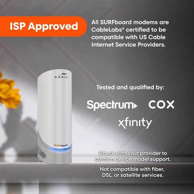Alt view image 4 of 5 - ARRIS Surfboard S33 DOCSIS 3.1 Multi-Gig Cable Modem ^^ Up to 2.5 Gbps