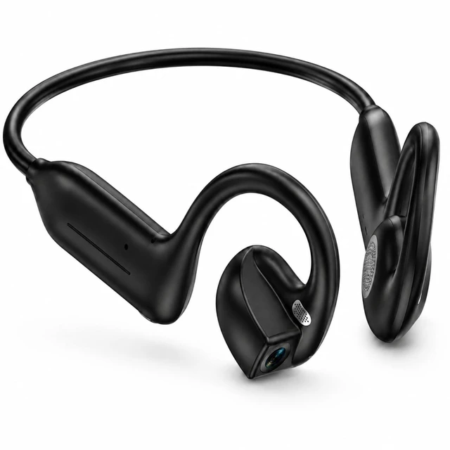 Main image of E12 Bone Conduction Headphones with Camera, Open-Ear Bluetooth Earbuds