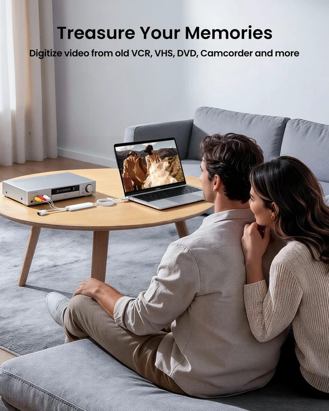 Alt view image 2 of 5 - VHS to Digital Converter, 3.3ft USB Video Capture Card USB-A/Type-C 2-in-1