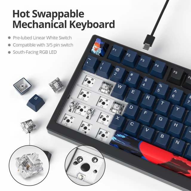 Alt view image 2 of 5 - surmen 96% Wired Mechanical Keyboard