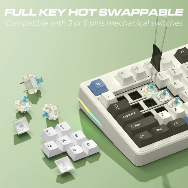 Alt view image 4 of 5 - Linky 87 PRO Hot Swappable Linear Switches Wireless Mechanical Keyboard