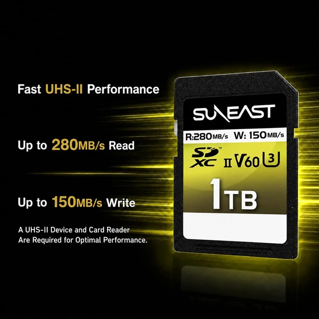 Alt view image 3 of 5 - SUNEAST 1TB SDXC UHS-II V60 U3 C10 Memory Card