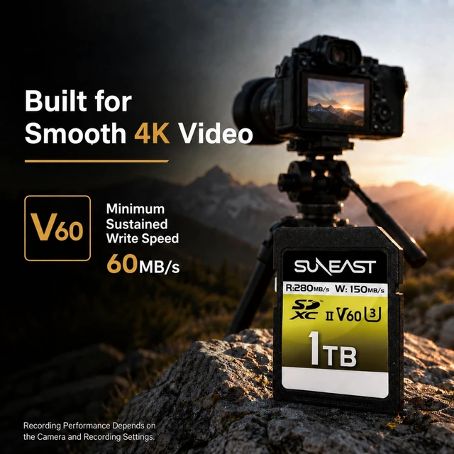 Alt view image 4 of 5 - SUNEAST 1TB SDXC UHS-II V60 U3 C10 Memory Card