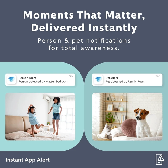 Alt view image 4 of 5 - Swann EVO 2K Indoor Wi-Fi Security Camera: 2K HD Video, Compact Plug-in, Sound/Motion/pet/Person Detection, Live View, Night Vision, 2-Way Talk & Siren, Baby Monitor, Local/Cloud Storage, Easy Setup
