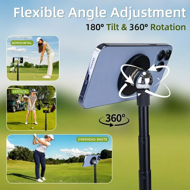 Alt view image 3 of 5 - Golf Phone Tripod, 19-54'' Magnetic Monopod Selfie Stick