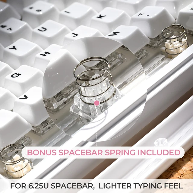 Alt view image 2 of 5 - XVX Genuine Ceramic Keycaps,120 Keys Crush Pink Cherry Profile Keycaps for MX Magnetic Switches Gaming Office Keyboard