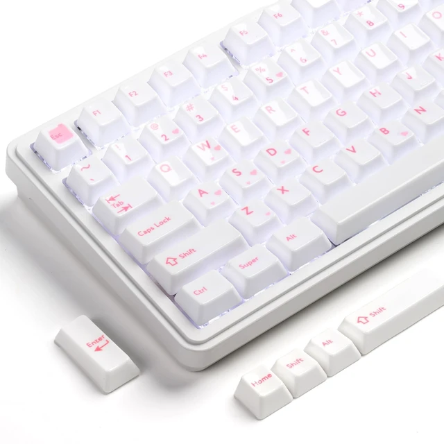 Main image of XVX Genuine Ceramic Keycaps,120 Keys Crush Pink Cherry Profile Keycaps for MX Magnetic Switches Gaming Office Keyboard