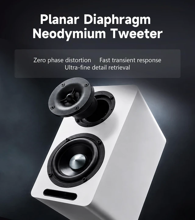 Alt view image 2 of 5 - Edifier Airpulse A60 Desktop Hi-Res Bluetooth Bookshelf Speakers, White