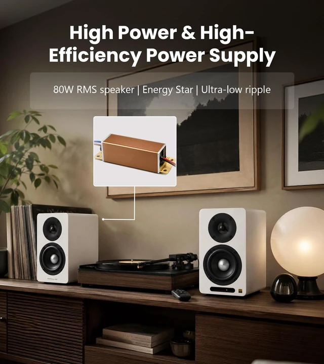 Alt view image 5 of 5 - Edifier Airpulse A60 Desktop Hi-Res Bluetooth Bookshelf Speakers, White