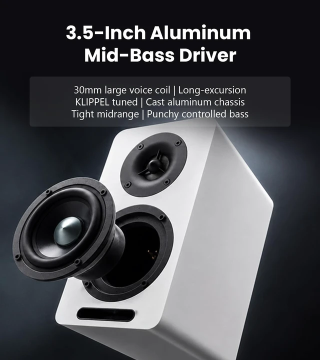 Alt view image 3 of 5 - Edifier Airpulse A60 Desktop Hi-Res Bluetooth Bookshelf Speakers, White