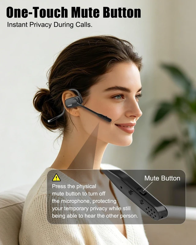 Alt view image 5 of 5 - ZGUKJ Open Ear Bluetooth Headset with Mic for Truckers Work Calls Running
