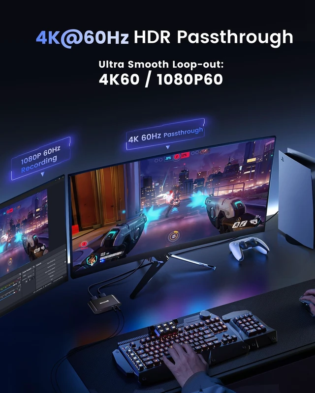 Alt view image 2 of 5 - HDMI Capture Card for Streaming, 4K60 HDR & 1440P60 Passthrough Loop Out