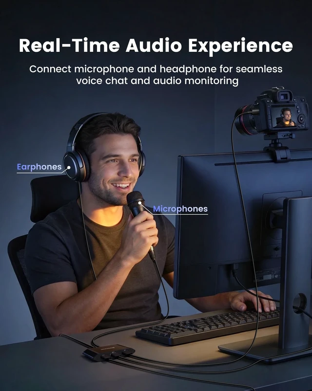 Alt view image 3 of 5 - HDMI Capture Card for Streaming, 4K60 HDR & 1440P60 Passthrough Loop Out