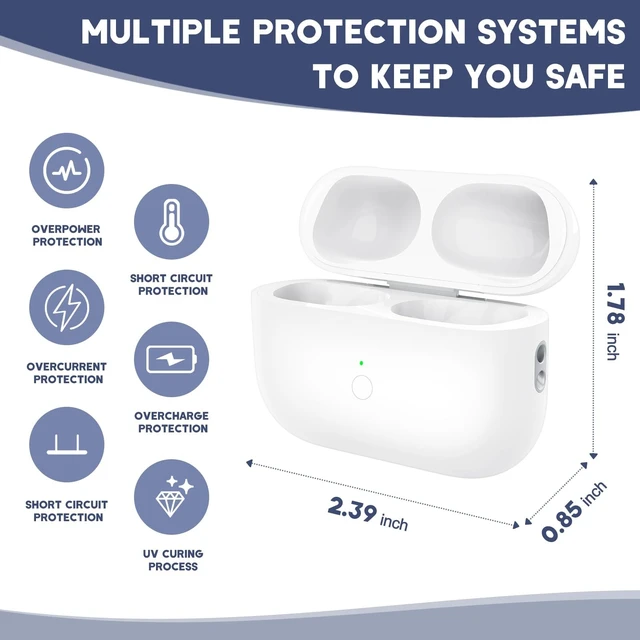 Alt view image 3 of 5 - Wireless Airpod Pro Charging Case Replacement