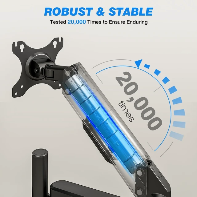 Alt view image 5 of 5 - Single Monitor Arm Desk Mount for 17-34" Screens, VESA Stand Holds 22 lbs