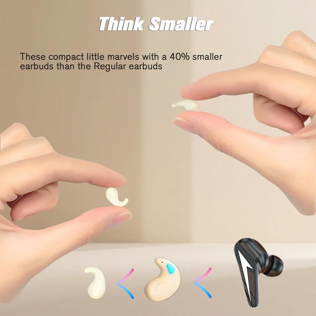Alt view image 4 of 5 - Xmenha Flat Mini Small Invisible Sleep Earbuds Wireless Bluetooth Invisible Ear Buds Headphones Smallest Micro Tiny Discreet Hidden Earbuds for Work Sleeping Side Sleeper