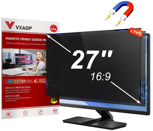 Main image of 2-Pack 27 Inch Magnetic Computer Privacy Screen Filter (16:9 Aspect Ratio)