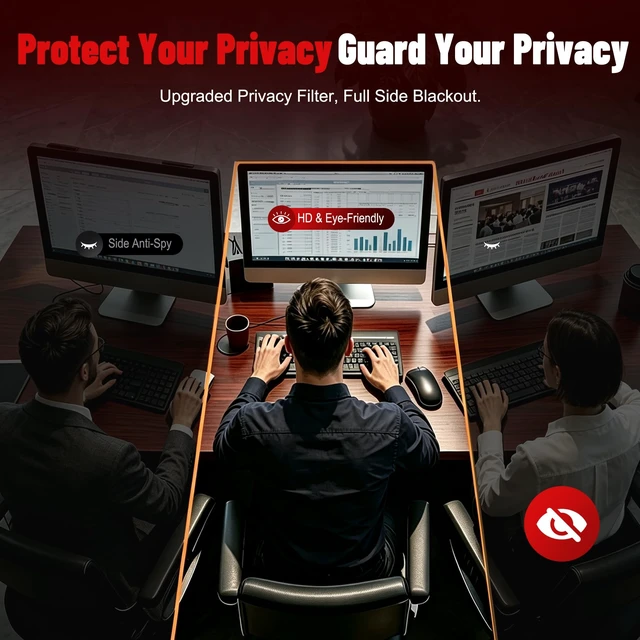 Alt view image 3 of 5 - 2-Pack 27 Inch Magnetic Computer Privacy Screen Filter (16:9 Aspect Ratio)