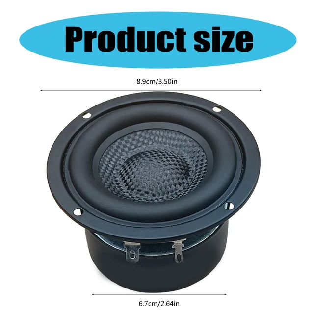 Alt view image 3 of 5 - Haoyull Waterproof 3inch Glass Fiber Cones Woofers Subwoofer HiFi Speakers, Low Frequency Powerful Bass, 4Ohm 25W