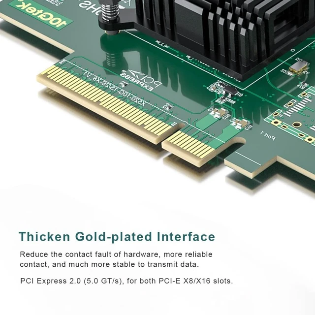 Alt view image 5 of 5 - 10Gb PCI-E Network Card NIC Compatible for Intel X520-DA2(Intel E10G42BTDA), Dual SFP+ Port, with 82599EN Controller, 10G PCI Express Adapter Support Windows, Linux, Vmware, 2 Pack