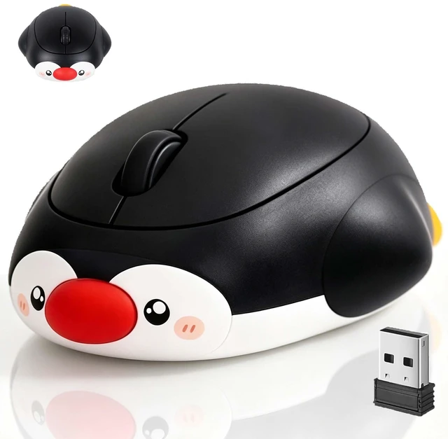 Main image of Cute Penguin Wireless Bluetooth Mouse, 2.4G DualMode Rechargeable Mice