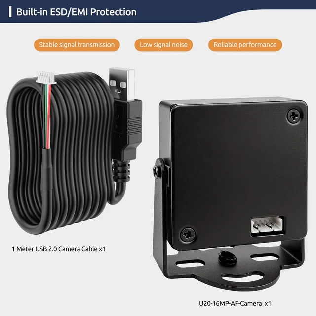 Alt view image 5 of 5 - InnoMaker 16MP 4656x3496 USB 2.0 UVC Camera with Metal Case, Auto-Focus, 1/2.8" IMX298 HDR Sensor, 4K@30fps, Plug-Play for PC/Raspberry Pi/Jetson Nano/SBCs/Windows/Linux/Android/MacOS