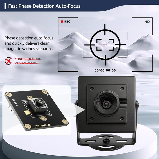 Alt view image 4 of 5 - InnoMaker 16MP 4656x3496 USB 2.0 UVC Camera with Metal Case, Auto-Focus, 1/2.8" IMX298 HDR Sensor, 4K@30fps, Plug-Play for PC/Raspberry Pi/Jetson Nano/SBCs/Windows/Linux/Android/MacOS