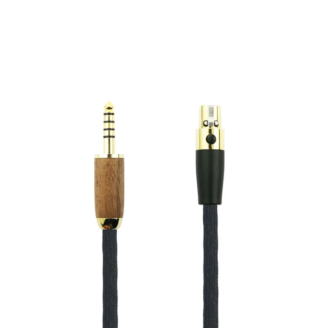 Alt view image 2 of 5 - ABLET Replacement Audio Cable 4.4mm Balanced Cable Compatible with Sennheiser HD490 PRO, HD490 PRO Plus Headphones 6N OCC Copper Silver Plated Cord Walnut Wood Shell