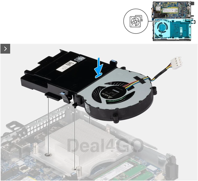 Alt view image 3 of 5 - Deal4GO 35W CPU Cooling Fan Heatsink Assembly FT50V T64HH Replacement for Dell Pro Micro Plus QBM1250, QCM1250 QCM1255 Micro Desktop