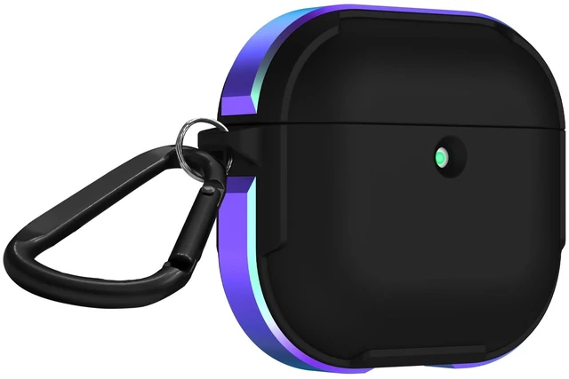 Main image of KZDOO Crashguard for AirPods 4 Case, Metal Protective Cover with Aluminum Alloy Frame Case, Carabiner Included, Shockproof, Scratch-Resistant, Wireless Charging Compatible (Aurora)