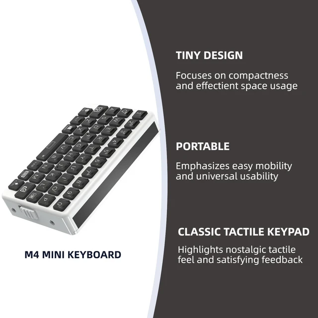 Alt view image 3 of 5 - EXknight Mini Keyboard - Wireless Bluetooth Keyboard, Retro Clicky Style
