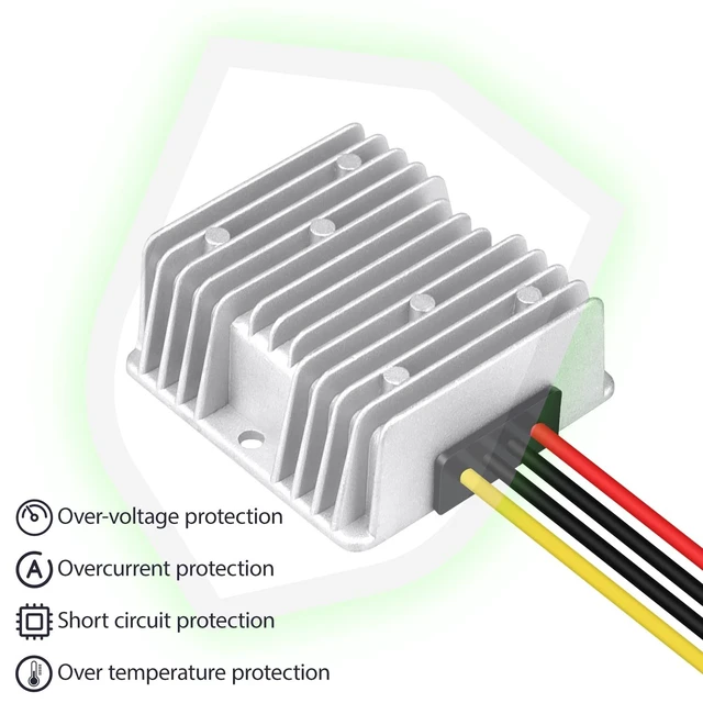 Alt view image 4 of 5 - LeMotech DC 8v/40v to 13.8v Converter 10A 138W Automatic Buck Boost Step Down Up Voltage Reducer IP68 Waterproof Transformer for Golf Cart Truck Boat Vehicle