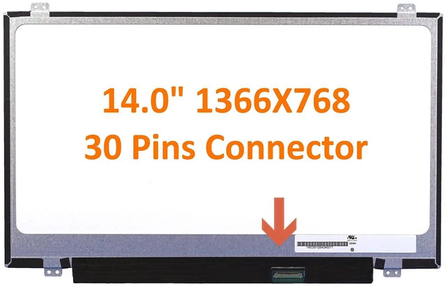 Alt view image 3 of 5 - FULLCOM New Replacement Screen (Non Touch) 14.0" (with Brackets) LTN140AT20 HD 1366x768 30 Pin for Lenovo PN 0A66629 FRU 04W0476 for Laptop/Display/Screen/LCD Application