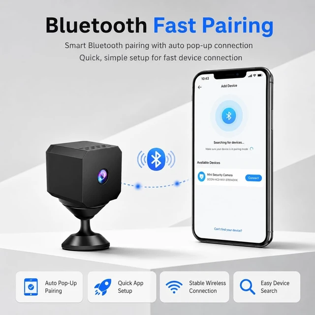 Alt view image 5 of 5 - Mini Security Camera, 1080P HD Wireless Indoor Camera with Night Vision